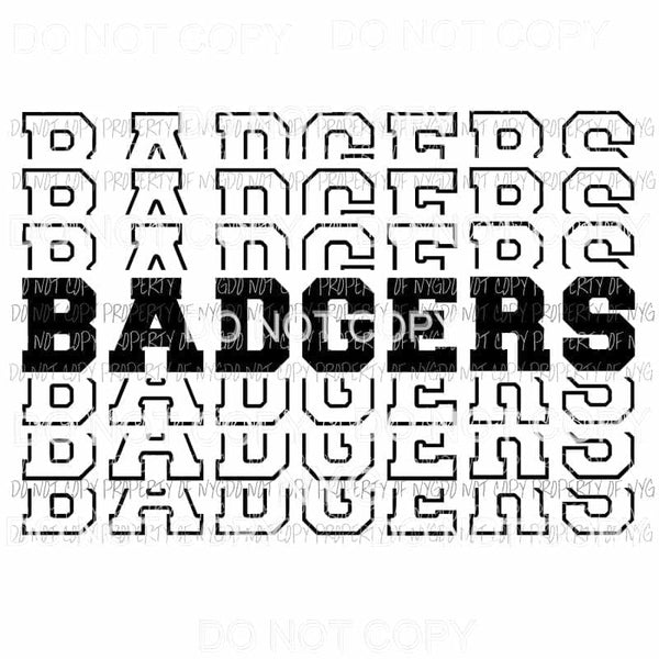 Badgers mirrored stacked Sublimation transfers Heat Transfer