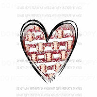 Baseball Heart Red Stripe Sublimation transfers Heat Transfer