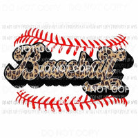 Baseball leopard red laces Sublimation transfers Heat Transfer