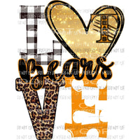 Bears T LOVE Orange and gold heart leopard polka dot Sublimation transfers Heat Transfer