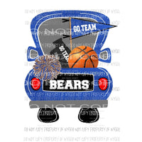 Bears Truck Basketball school Sublimation transfers Heat Transfer