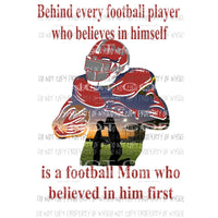 Behind every football player - mom LIONS grey and red Custom must purchase 4 the first time Sublimation transfers Heat Transfer