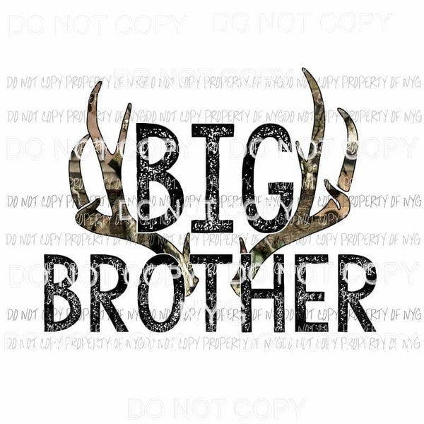 Big Brother Antlers camo Sublimation transfers Heat Transfer