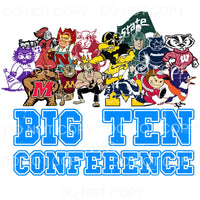 Big Ten Conference College Football Teams Mascots Distressed