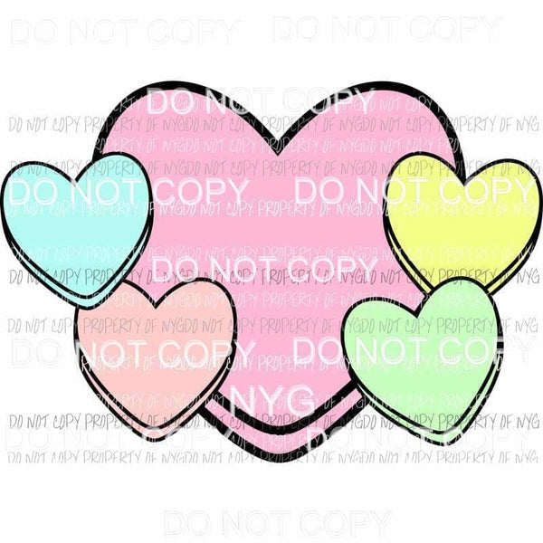 Blank Conversation Hearts pastels Sublimation transfers Heat Transfer