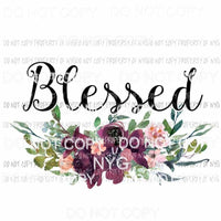 Blessed pink purple flowers Sublimation transfers Heat Transfer