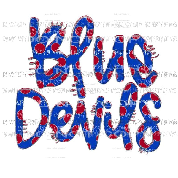 Blue devils Blue and red Sublimation transfers Heat Transfer