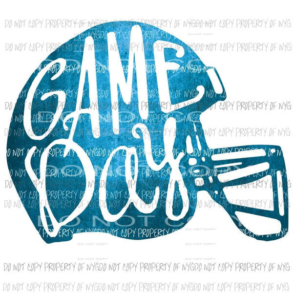 Blue Game Day football helmet Sublimation transfers Heat Transfer