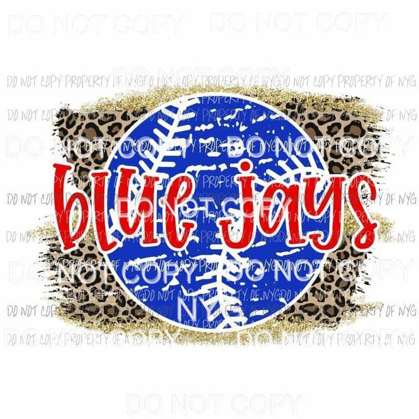 Blue Jays baseball leopard Sublimation transfers Heat Transfer