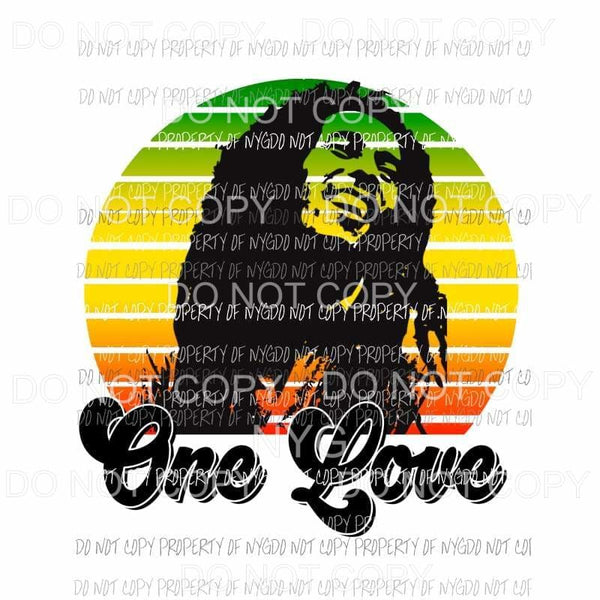 Bob Marley One Love Sublimation transfers Heat Transfer