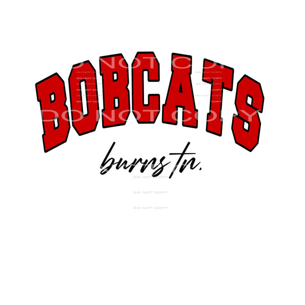 Bobcats Burns tn red and black custom Sublimation transfers 