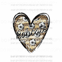 Bobcats Soccer leopard heart Sublimation transfers Heat Transfer