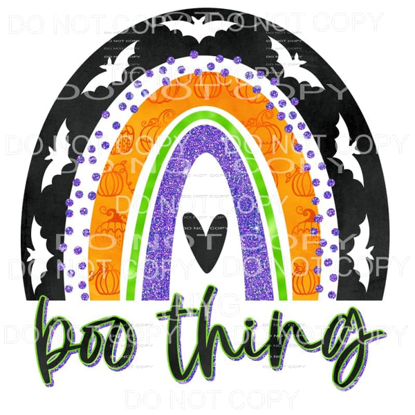 Boo Thing Rainbow Halloween Bats Pumpkins Sublimation 