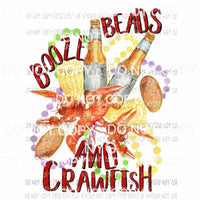 Booze Beads and Crawfish mardi gras Louisiana Sublimation transfers Heat Transfer