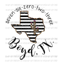 Boyd Texas Zip code Sublimation transfers Heat Transfer