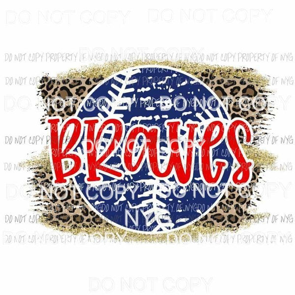 Braves baseball leopard Sublimation transfers Heat Transfer