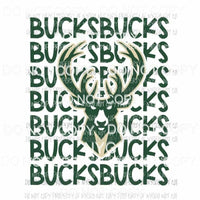Bucks stacked words deer Sublimation transfers Heat Transfer