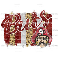 Bucs - Pirate red Paint pallet Sublimation transfers Heat Transfer