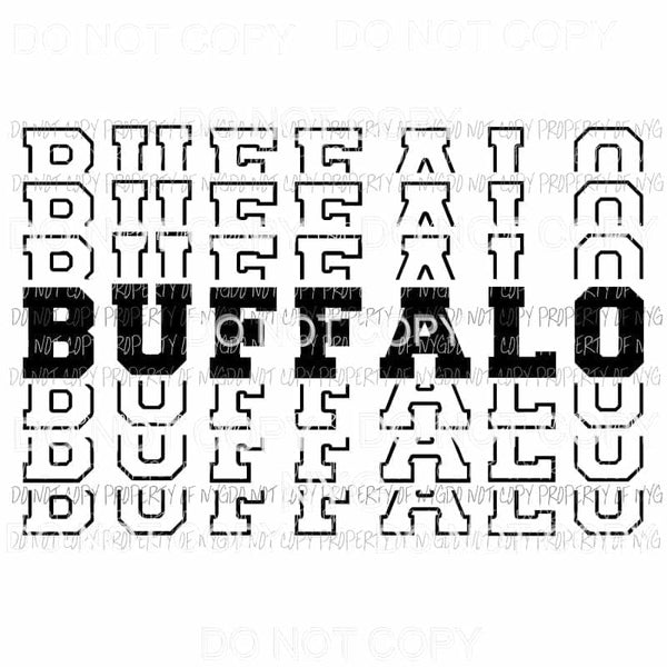 Buffalo mirrored stacked Sublimation transfers Heat Transfer