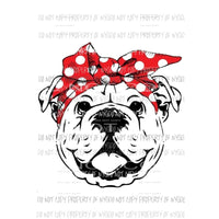 Bull dog with Bandanna Sublimation transfers Heat Transfer