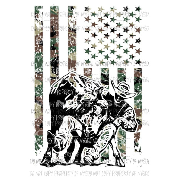 Bull Rider Cowboy Flag Camo #2 Sublimation transfers Heat Transfer