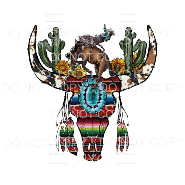 Bull Skull Rodeo Serape #57 Sublimation transfers - Heat 