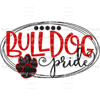 Bulldog Pride paw print red black Sublimation transfers Heat Transfer