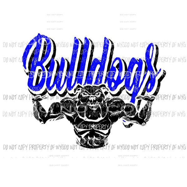 Bulldogs 2 Blue Sublimation transfers Heat Transfer