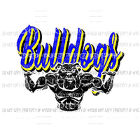 Bulldogs 2 Blue yellow Sublimation transfers Heat Transfer