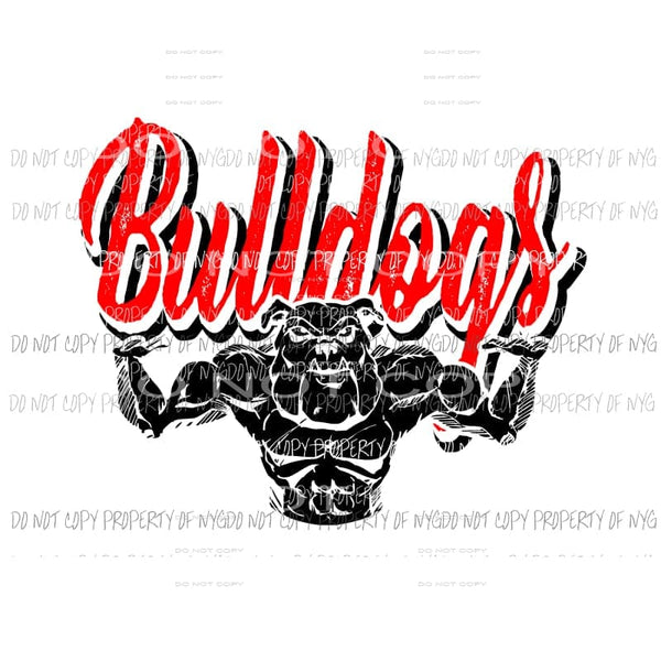 Bulldogs 2 red Sublimation transfers Heat Transfer