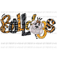 BULLDOGS black and mustard football Sublimation transfers Heat Transfer