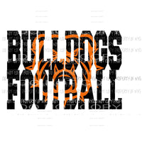 Bulldogs Football words Orange black school Sublimation transfers Heat Transfer