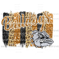 Bulldogs paint palette orange and black Sublimation transfers Heat Transfer