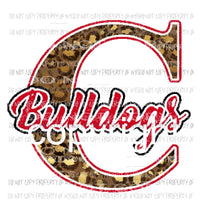 C Bulldogs red and white custom Sublimation transfers Heat Transfer