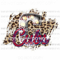 C Cubs baseball marquee Chicago leopard Sublimation transfers Heat Transfer