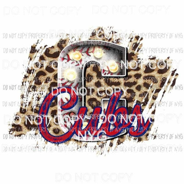 C Cubs baseball marquee Chicago leopard Sublimation transfers Heat Transfer