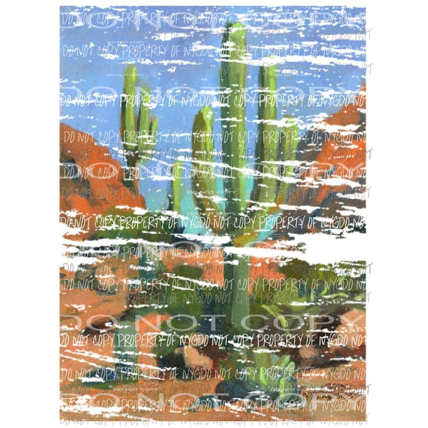 Cactus - grunge Sublimation transfers Heat Transfer