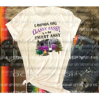 Camping Girl Sublimation transfers Heat Transfer