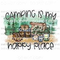 Camping Is My Happy Place Sublimation transfers Heat Transfer