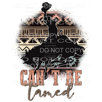 Can’t Be Tamed Cowboy Horse Aztec Print Background 