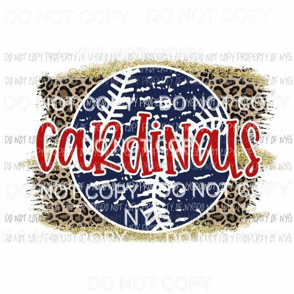 Cardinals baseball leopard Sublimation transfers Heat Transfer