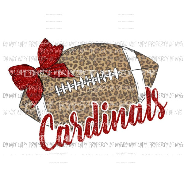 CARDINALS Football Leopard RED Sublimation transfers Heat Transfer