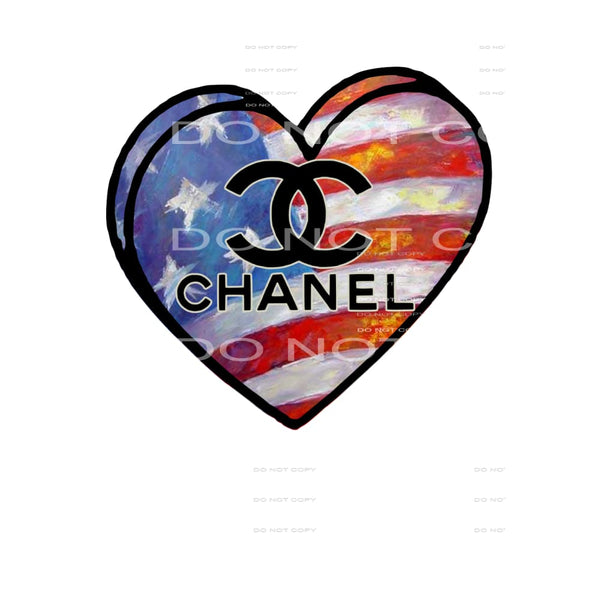 CHANEL flag heart # 12111 Sublimation transfers - Heat 