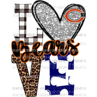 Chicago bears Love polka dot orange and navy Sublimation transfers Heat Transfer