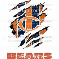 Chicago Bears ripped design Sublimation transfers Heat Transfer