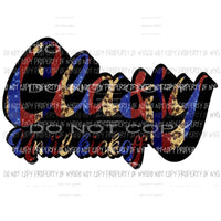 classy until kick off blue red leopard Sublimation transfers Heat Transfer