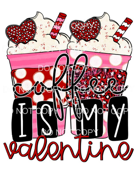 Coffee Is My Valentine Red Pink Polka Dots Leopard Cups 