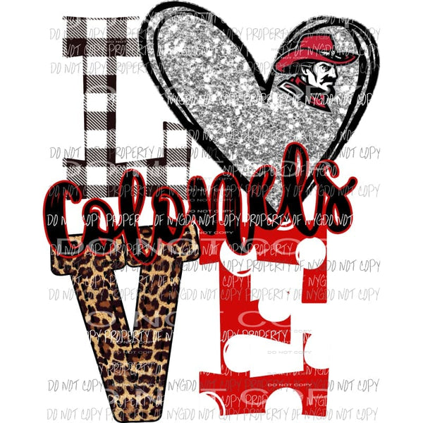 Colonels Man LOVE hat red black and silver heart love polka dot Sublimation transfers Heat Transfer