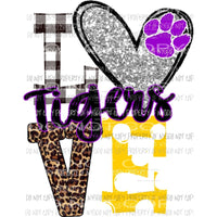 Copy of Tigers maroon love polka pot silver heart Sublimation transfers Heat Transfer