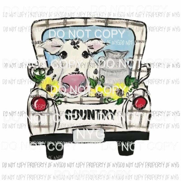 County Truck Cow Sunflowers Sublimation transfers Heat Transfer